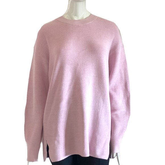 NEW!!!!MERINO WOOL BLEND RIB CREWNECK SWEATER